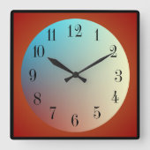 Beleuchteter Effektmond/Rot Schwarz >Wall-Uhr Quadratische Wanduhr (Vorderseite)