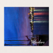 Beleuchteter Volendam-Hafen nachts (Außenseite Aufgefaltet)