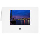 Beleuchteter Volendam-Hafen nachts (Rückseite Horizontal)