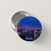 Beleuchteter Volendam-Hafen nachts Button (Vorne & Hinten)