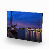 Beleuchteter Volendam-Hafen nachts Fotoblock (Rechts)