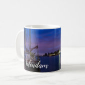 Beleuchteter Volendam-Hafen nachts Kaffeetasse (Vorderseite Links)