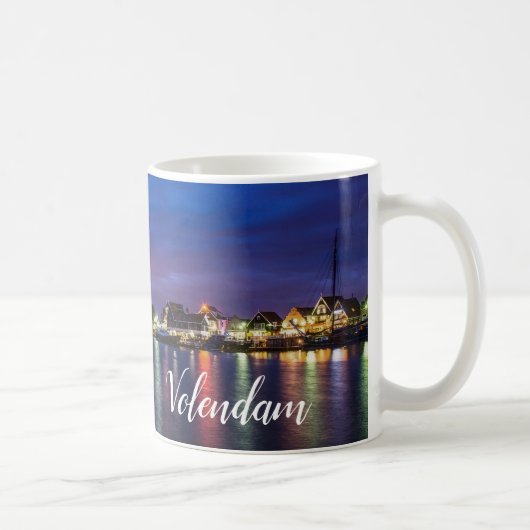 Beleuchteter Volendam-Hafen nachts Kaffeetasse (Rechts)