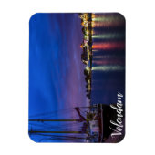 Beleuchteter Volendam-Hafen nachts Magnet (Vertikal)