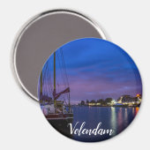 Beleuchteter Volendam-Hafen nachts Magnet (Vorderseite/Rückseite)