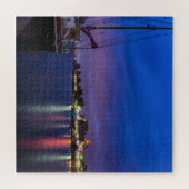Beleuchteter Volendam-Hafen nachts Puzzle (Horizontal)