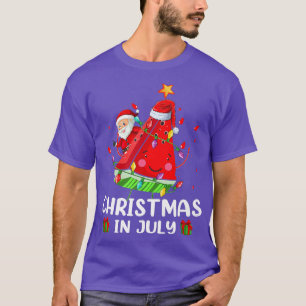 Beleuchteter Weihnachtsmann Wassermelone Weihnacht T-Shirt