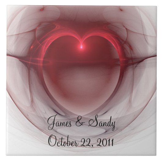 Beleuchtetes Herz-Fraktal Fliese (Vorderseite)