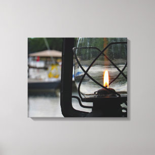 Beleuchtung am See Leinwanddruck