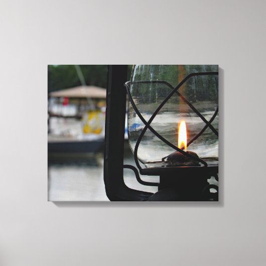 Beleuchtung am See Leinwanddruck (Vorderseite)