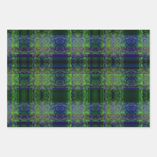 Beleuchtung Blau/Grün Geschenkpapier Set (Vorderseite 2)