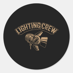 BELEUCHTUNG CREW VINTAG Theaterbeleuchtung Technik Runder Aufkleber