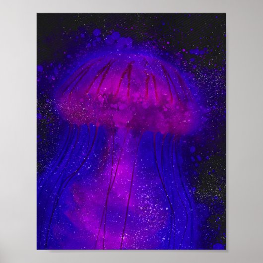 Beleuchtung der Quallen unter Wasser Poster (Vorne)