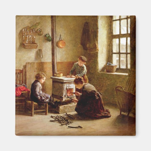 Beleuchtung des Stove, 1886 (Öl auf Tafel) Magnet (Vorne)