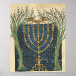 Beleuchtung einer Menorah, aus Poster<br><div class="desc">Illumination of a menorah,  from the jwish Cervera Bible,  1299 | von Joseph Asarfati | Art Location: Instituto da Biblioteca Nacional,  Lissabon,  Portugal | Französische Künstler | Image Collection number: XIR161985</div>