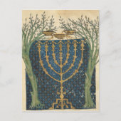 Beleuchtung einer Menorah, aus Postkarte (Vorderseite)