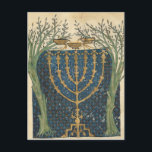 Beleuchtung einer Menorah, aus Postkarte<br><div class="desc">Illumination of a menorah,  from the jwish Cervera Bible,  1299 | von Joseph Asarfati | Art Location: Instituto da Biblioteca Nacional,  Lissabon,  Portugal | Französische Künstler | Image Collection number: XIR161985</div>