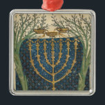 Beleuchtung eines menorah, von silbernes ornament<br><div class="desc">Beleuchtung eines menorah,  von der jüdischen Cervera-Bibel,  1299% pipe% durch Kunst-Standort Josephs Asarfati |: Instituto DA Biblioteca Nacional,  Bild-Sammlungs-Zahl Lissabons,  Portugal | französischen Künstler-|: XIR161985</div>