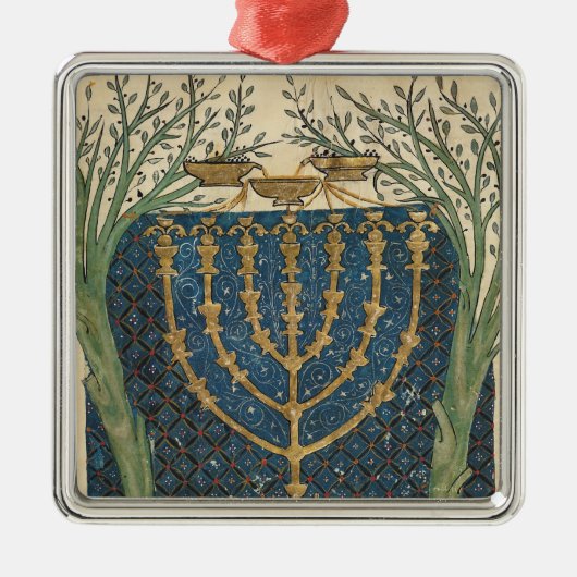 Beleuchtung eines menorah, von silbernes ornament (Vorne)