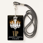 Beleuchtung Kronleuchter Sweet 16 Party VIP Abzeic Ausweis (Vorderseite mit Schlüsselband)