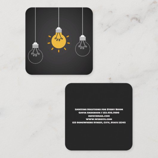 Beleuchtung Quadratische Visitenkarte (Vorne/Hinten)
