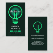 Beleuchtung von Glühbirnen Visitenkarte (Vorne/Hinten)