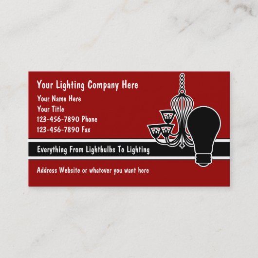 Beleuchtungs-Visitenkarten Visitenkarte (Vorderseite)