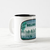 Belews Lake North Carolina Deer Zweifarbige Tasse (Vorderseite Links)