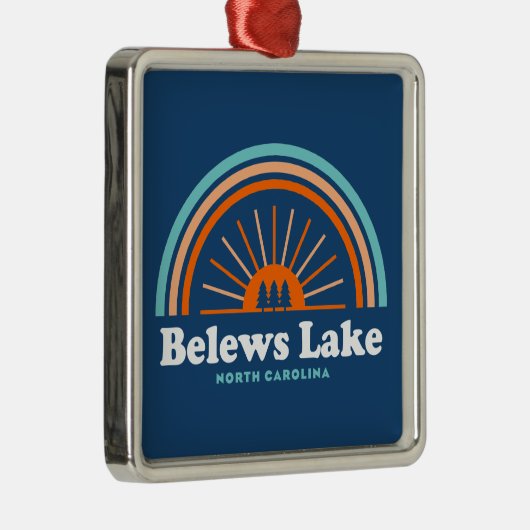 Belews Lake North Carolina Rainbow Ornament Aus Metall (Rechts)