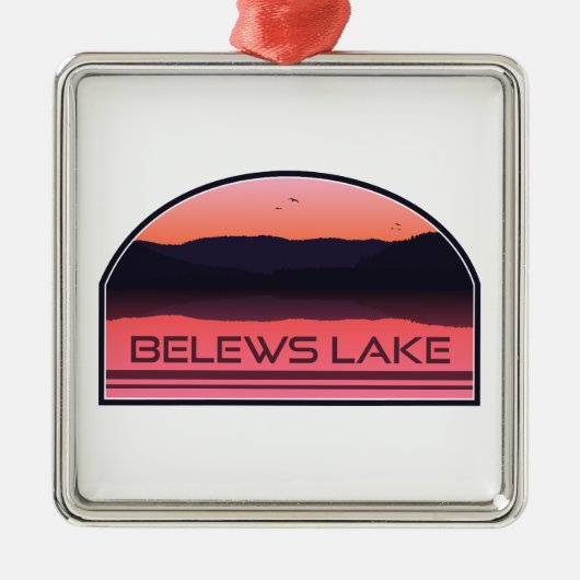 Belews Lake North Carolina Red Sunrise Ornament Aus Metall (Vorne)