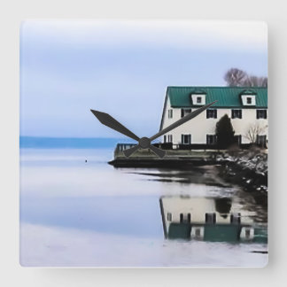 Belfast Bootshaus Square Acrylglas Wall Clock Quadratische Wanduhr