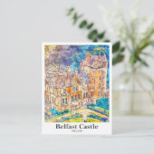 Belfast Castle Ireland Travel Wasserfarben Sketch Postkarte (Stehend Vorderseite)