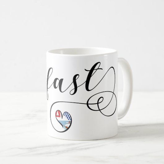 Belfast Flag im Herzen Kaffeetasse (VorderseiteRechts)