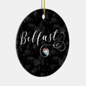 Belfast Flag im Herzen Keramik Ornament (Rechts)