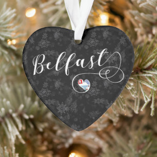 Belfast Flag im Herzen Ornament