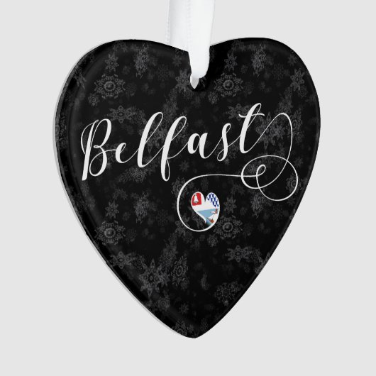 Belfast Flag im Herzen Ornament (Vorderseite)