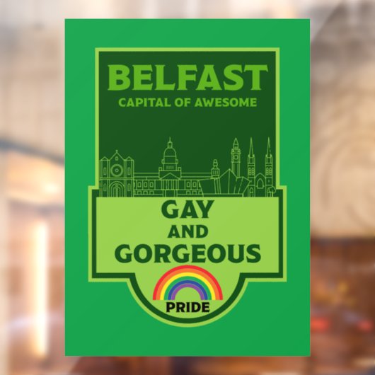 Belfast Gay Pride - Brighton Ireland LGBT - Fensteraufkleber (Blatt 2)