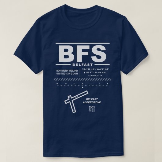 Belfast International Airport BFS T - Shirt (Design vorne)