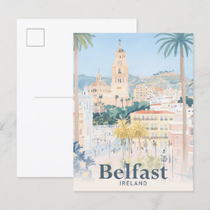Belfast Irland Aquarell Reiseillustration Postkarte