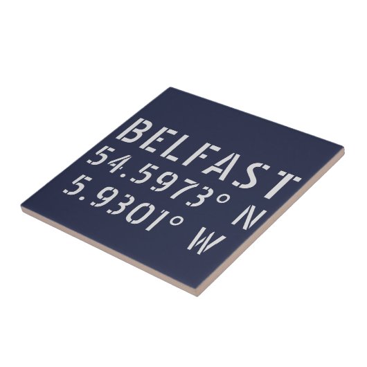Belfast Latitude Längengrad Fliese (Seite)