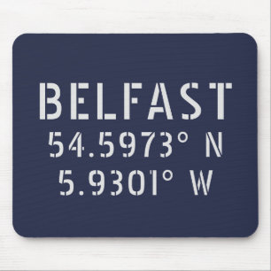 Belfast Latitude Längengrad Mousepad