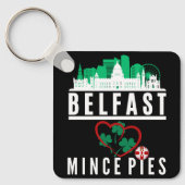 Belfast Lieben Mince Pies (Design auf Vorderseite) Schlüsselanhänger (Vorderseite)