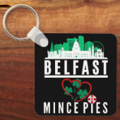 Belfast Lieben Mince Pies (Design auf Vorderseite) Schlüsselanhänger (Vorderseite)