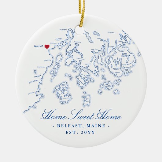 Belfast Maine Ornament - Zuhause Sweet Zuhause (Vorne)