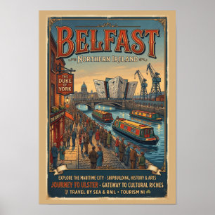 Belfast Nordirland Retro-Reiseposter Poster