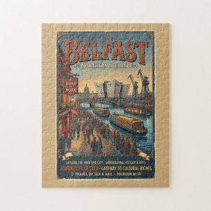 Belfast Nordirland Retro-Reiseposter Puzzle