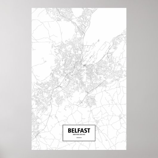 Belfast, Nordirland (schwarz auf weiß) Poster (Vorne)