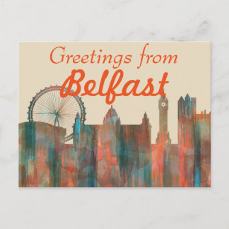BELFAST, NORDIRLAND SKYLINE POSTKARTE