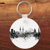 Belfast Northern Ireland Skyline Schwarz-weiß Schlüsselanhänger (Vorderseite)