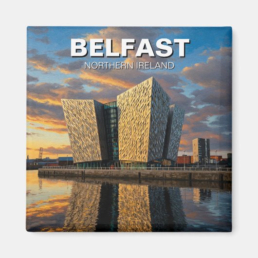 Belfast Northern Ireland Travel Sunset Magnet (Vorne)